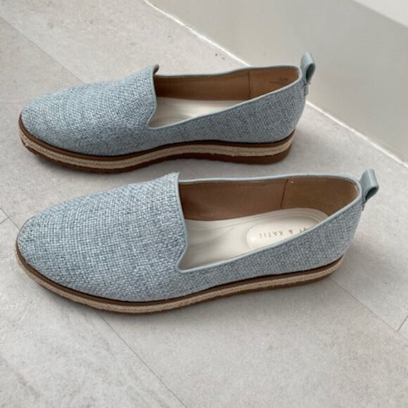 NWT KELLY & KATIE Zemi Denim Blue Tweed Espadrille Slip-On Shoes 7 - Picture 4 of 13